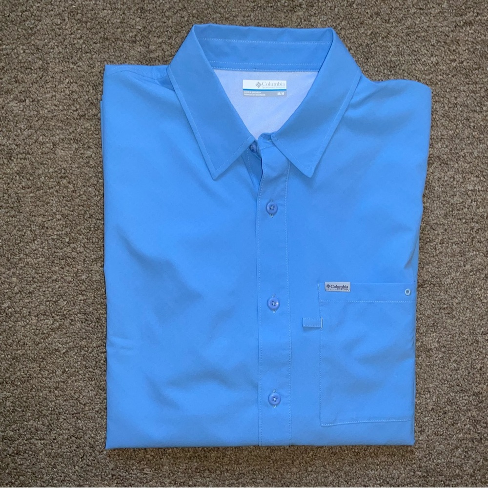 NWOT Columbia PFG Performance Fishing Gear mens Med Omni-Freeze Vented LS Shirt